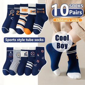 Resim 10 Çift Çocuk Kukla Spor Tarzı Dizaltı Çorapları, Polyester Karışımı %5 Spandeks, Örgü Kumaş, Tüm Mevsim Konforu, Elle Yıkama, 0-14 Yaş Aralığı Çocuklar İçin 