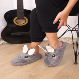 Resim Peluş Panduf Terlik Kadın Panduf Terlik Hayvanlı Panduf Tavşanlı Panduf 