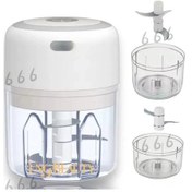 Resim Maiyame Usb Şarjlı Pratik Ev Tipi Sarımsak Doğrayıcı Çift Bıçaklı, Çift Kapasiteli Yeşil Renk 