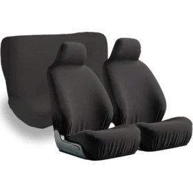 Resim Castor Otomotiv Chevrolet Voyager Uyumlu Oto Koltuk Kılıfı Penye Premium Tüm Araçlara Ile Uyumlu 4 Parça Set Siyah 