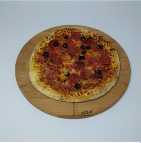 Resim Tondo Ahşap Pizza Kesme Tahtası Ahşap 