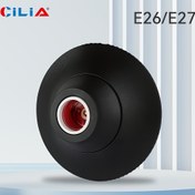 Resim 120V-250V voltajına uygun CILIA 1/2/4 adet E26/E27 Siyah Lamba Ampul Askı Tutucu, dokulu yuvarlak sabit taban braketi, basit beyaz somun soketi, ev ve endüstriyel kullanım için uygundur 