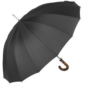 Resim Marlux Siyah Ahşap Saplı 16 Çelik Telli Ultra Premium Lüks Erkek Baston Şemsiye M21marmpr1025r001 - Siyah 