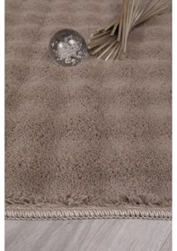 Resim Bubble Oval Yumuşak Peluş Kaymaz Salon Oturma Odası Balkon Halısı Yolluk Vizon 