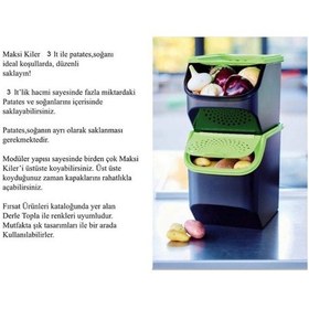 Resim Tupperware Kiler Midi 3 Litre Yeşil Patates Soğan Saklama Kabı As N1142096 Çok Renkli 