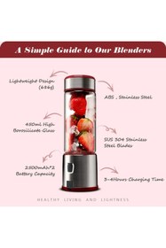 Resim Empressco 450 ml taşınabilir metal şişe ile pratik ve şık smoothie ve shake hazırlama seti 