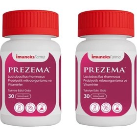 Resim İmuneks Farma Prezema™ Lactobacillus rhamnosus Probiyotik mikroorganizma ve Vitaminler İçeren Takviye Edici Gıda 30 Kapsül x 2 Adet 