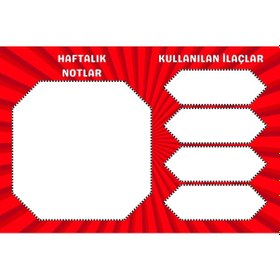 Resim Diyabet Ölçüm Takip Çizelgesi Defteri A Kalite Özel Tasarım 3 Aylık A5 Kırmızı 