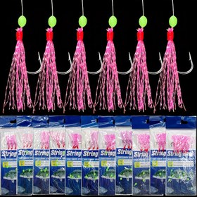 Resim 5-Paket Tuzlu ve Tatlı Su Balıkçılığı Işıltılı Yem Sabiki Takımı ile Bej Renkli Makarel, Lüminesans Boncuklar & 6 Kanca - Çok Renkli (Pembe, Yeşil, Kırmızı, Beyaz, Mavi) - Alabalık, Tonbalığı, İstavrit, Çekici Olarak Uygun - Noel, Paskalya, Sevgililer Günü, Babalar Günü, Büyükanne-Baba Günü İçin Ideal Her Sezonluk Kolay Montaj Önceden Dizilen Kancalar & Boncuklar Başlangıç İleri Bilgi Sahibi İçin Ürün Istavrit Avlamaya Karpa Aksesuar Seti, İskele Oltası 