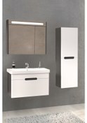 Resim Olimpia 80 Cm Banyo Dolabi (Aynali Dolap) - Antrasit / Beyaz ( Boy Dolap Dahil) Çok Renkli 