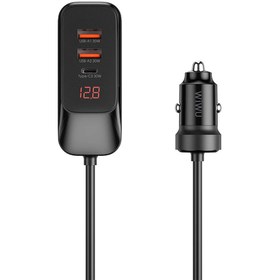 Resim Wiwu Wi-QC015 Extend Serisi Dual Type-C + Dual USB-A Hızlı Şarj Özellikli Harici Portlu Araç Şarj Aleti 120W - Siyah 