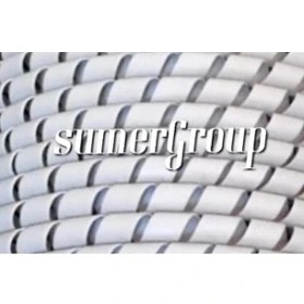 Resim SUMERGROUP Helezon Pano Kablo Toplama Spirali 8 Mm Rulo Gri 100 Mt 