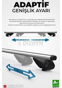Resim S-dizayn Honda Civic Sw S-bar Atlas V1 Ara Atkı Tavan Taşıyıcı Barı Gri 110 Cm 1995-2001 A+ Kalite 