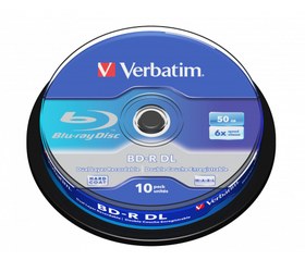 Resim Verbatim BD-R DL 50GB 6x 10 Pack Spindle 
