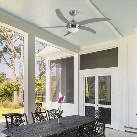 Resim Goodhome Hanki Aydınlatmalı Tavan Vantilatörü 132 cm 5 Kanat Gri Uzaktan Kumandalı 