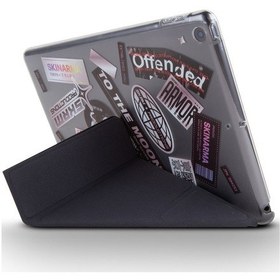 Resim iPad 10.2 2021 9.nesil Uyumlu Kılıf Skinarma Sticker Tasarımlı Arkası Şeffaf Standlı Mageru Kılıf 
