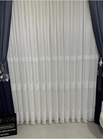 Resim Nivemeshome Keten Mira W011908.801 1/2,5 Sık Pileli Tül Perde Apm,Beyaz 150 X 270 