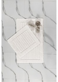 Resim Elart Luin Banyo Halısı Paspas Takımı Pamuklu 2 Adet 60x100 Cm Krem Krem 