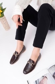 Resim Muggo STRİDE Metal Tokalı Kadın Günlük Loafer Ayakkabı 
