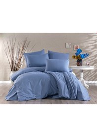 Resim Vionetta Ranforce % 100 Pamuk İndigo 2 Yastıklı Tek Kişilik Nevresim Takımı indigo 