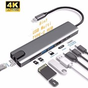 Resim Macbook Pro Air Usb Type-c Hub Dönüştürücü Çevirici Çoklayıcı Usb Hdmı Micro Sd 8 Girişli 