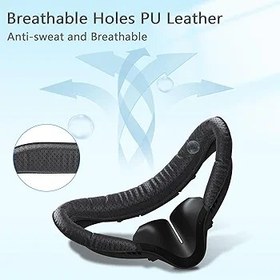 Resim Oculus Quest 2 Face Pad Replacement ile uyumlu - VR Face Interface Bracket with Light Blocking Nose, VR Breathable Holes Leather Face Pad Cover Cushion Protective for Meta Quest 2 Accessories 