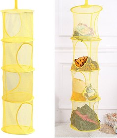 Resim Wezone Katlanabilir 4 Katlı Askılı Çamaşır Kurutma Ve Saklama Filesi - Sarı/mavi Seçenekli 