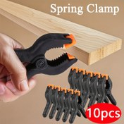 Resim 10'lu Paket Siyah & Turuncu Plastik Yaylı Mengene - 2 İnç Ağır Hizmet Tipi Ayarlanabilir Çeneli Mengener, DIY Ahşap İşleri, Çalışma Tezgahları, Ev Stüdyosu için - Güvenli Tutuş, Dayanıklı Yapı, 10 Adet, Ahşap İşleme Mengenerleri, Çalışma Tezgahı Aksesuarları, Görünür Kavrama Geliştirme, Güçlü Yapı 