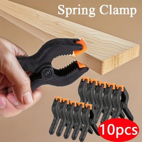 Resim 10'lu Paket Siyah & Turuncu Plastik Yaylı Mengene - 2 İnç Ağır Hizmet Tipi Ayarlanabilir Çeneli Mengener, DIY Ahşap İşleri, Çalışma Tezgahları, Ev Stüdyosu için - Güvenli Tutuş, Dayanıklı Yapı, 10 Adet, Ahşap İşleme Mengenerleri, Çalışma Tezgahı Aksesuarları, Görünür Kavrama Geliştirme, Güçlü Yapı 