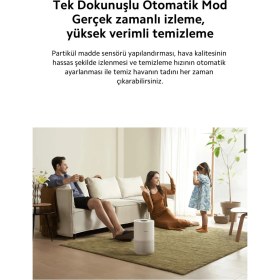 Resim Xiaomi Compact Hava Temizleyici 27 M² Hepa Karbon Filtre Alerjen Polen Koku Toz Giderici Ev Ofis Sessiz Beyaz Pm2.5 PM10 