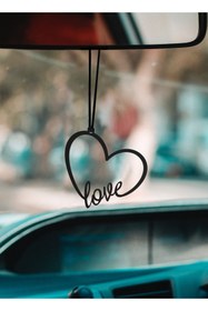 Resim VELUX HOME Araba Dikiz Aynası Süsü Metal Love Aşk Figürü Yazısı 