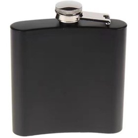 Resim Siyah 6 oz Çelik Cep İçki Kanyak Matarası 