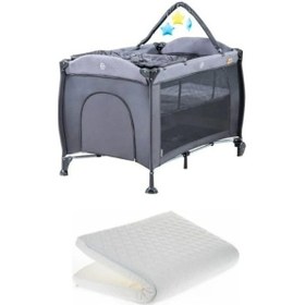 Resim Baby2go 2052 Arena Oyun Parkı Park Yatak 70 x 110 CM + Yatak Gri 