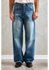 Resim Erkek Ekstra Baggy Jean Pantolon Mavi 