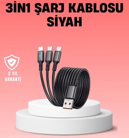 Resim Çoklu Usb Şarj Kablosu 12m Hızlı Şarj 3a Güçlü Akım 