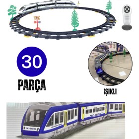 Resim Giffy Oyuncak 30 Parça Manyetik Uzaktan Kumandalı Tren Sesli Işıklı Pilli Mıknatıs Bağlantılı Istasyon Özellikli Tren Seti 30 Parça 