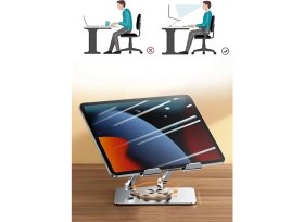 Resim Nirnisa Yükseklik Ayarlı 7-12 Inç Metal Tablet Soğutucu Masaüstü 360 Dönen Ayaklı Laptop Standı ipad Tutucu 