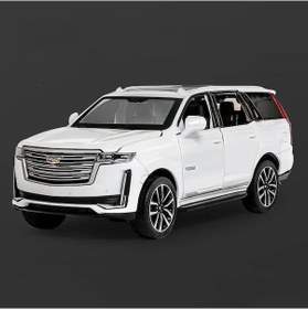 Resim 1:32 Escalade Minyatürer Oyuncak Araba Modelleri Metal Döküt 6 Kapı Akik Ses Beyaz 