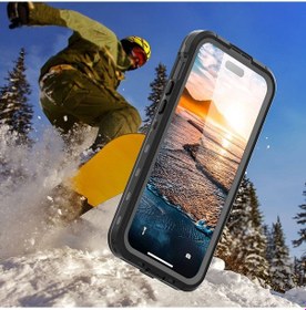 Resim İphone 15 Uyumlu 1-1 Su Geçirmez Kılıf-siyah 