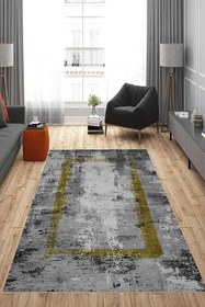 Resim Rovigo Dijital Baskı Yıkanabilir Kaymaz Taban Salon Halısı Ve Yolluk RVG0827-FNL37, Sarı, 180 x 250 