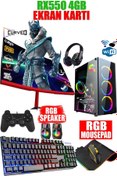 Resim DMC N91x (PUBG MOBİL,GTA5) I5 3470,16gb Ram,256gb Ssd 500gb Hdd,4gb Rx550,23.8"oyuncu Bilgisayarı 
