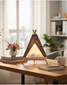 Resim Geox Tent Shape Kedili Masa Lambası, Gece Lambası, Abajur 