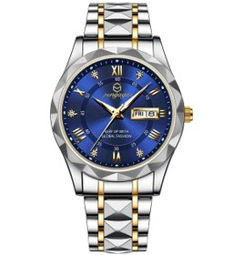 Resim Pengagar Adam Izle Patlayıcı Mavi Kuvars Spor Erkek Izle Su Geçirmez Aydınlık Gold Blue Altın 