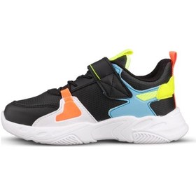Resim M.P Büyük Erkek Çocuk Cırtlı Siyah-mavi Sneaker Siyah - Mavi 