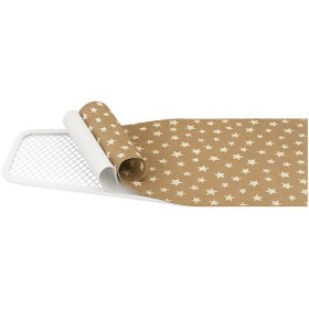 Resim Ütü Masası Kılıfı Keçeli Kahverengi Yıldızlı Desen Battal Boy Xxl Pamuklu Yanmaz Üretim Kahverengi 