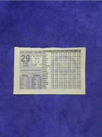 Resim 29 Mart 2002 Takvim Yaprağı - Nostalji Koleksiyonluk Takvim Yaprağı 