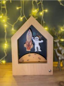 Resim Woody Light Woodykids Story Çocuk Masa Lambası 4805-3 Uzay 