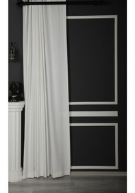 Resim Devrim Olivya Tekstil Lüks Ekru Saten Güneşlik Perde Ekru 