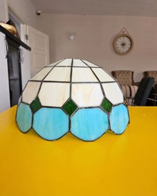 Resim Yüceeller Vitray Ayarlanabilir Sarkıt Avize Yeşil 25cm 10" Su Yeşili 