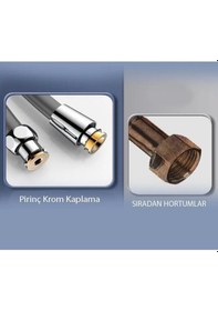 Resim Yeni Duş Seti Patlamaz Hortumlu Kireç Önleyici Özellikli Siyah 